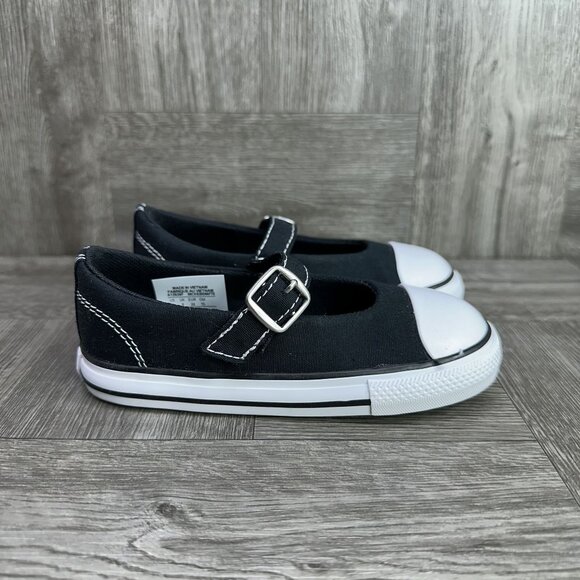 Converse CTAS Dainty Mary Jane Toddler size 8 Black White Shoes - Picture 2 of 9